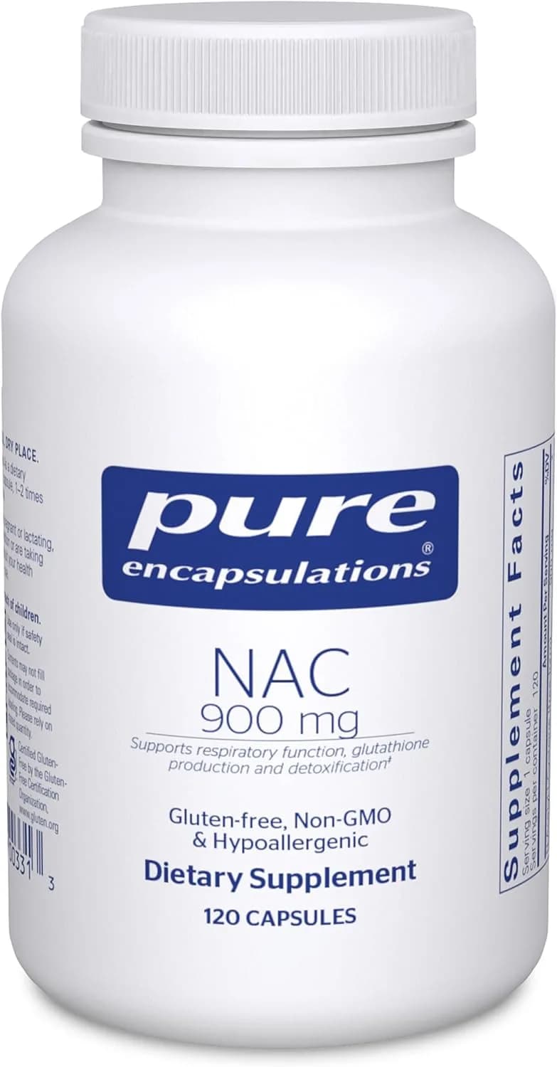 PURE ENCAPSULATIONS Pure Encapsulations NAC 900 mg | Advanced Antioxidant & Respiratory Support | 120 CAPSULES