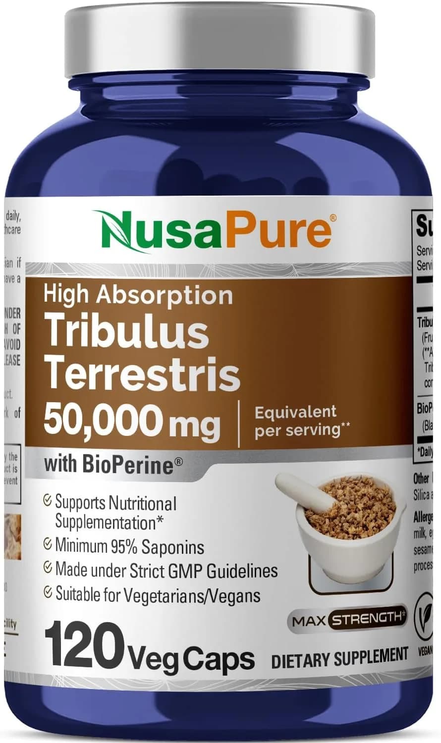 Nusapure NusaPure Tribulus Terrestris1000 mg Equivalent to 50,000mg| 120 Capsules