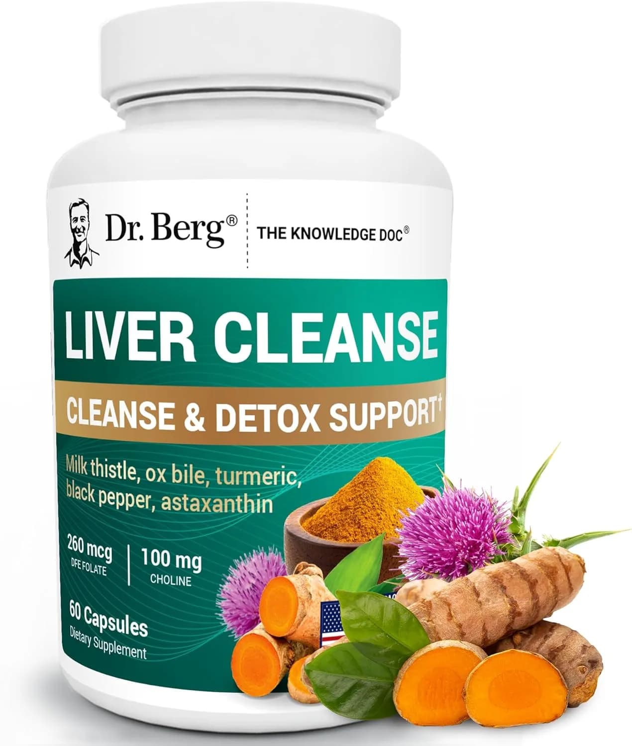 Dr Berg's Liver Cleanse Premium Detox & Support Formula, 60 Capsules by Dr Berg's