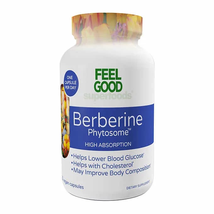 FeelGood Feel Good Superfoods Berberine Phytosome 120 Vegan Capsules