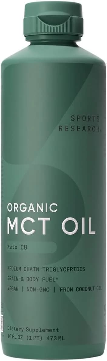 Sports Research Organic MCT Oil C8 | Pure Brain Fuel | Sports Research - 473 ml