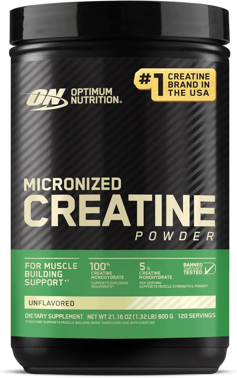Micronized Creatine Monohydrate 5g 600g, 120 Servings by Optimum Nutrition