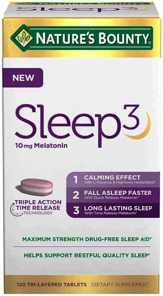 Nature's Bounty Sleep3 10mg Melatonin | 120 Tablets