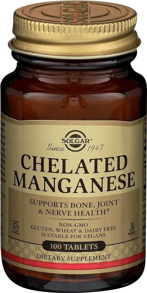 Solgar Chelated Manganese 8 mg, 100 Tabs