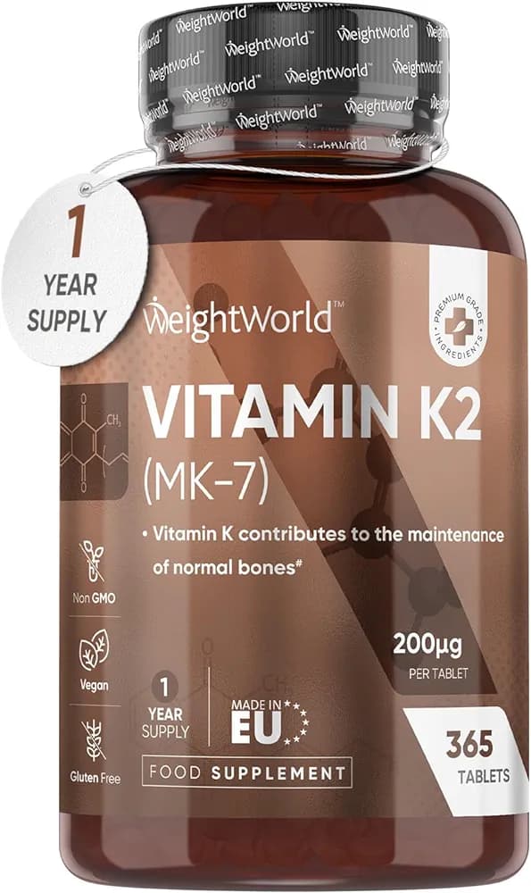 WeightWorld, Vitamin K2 MK7 200mcg, 365 Tablets