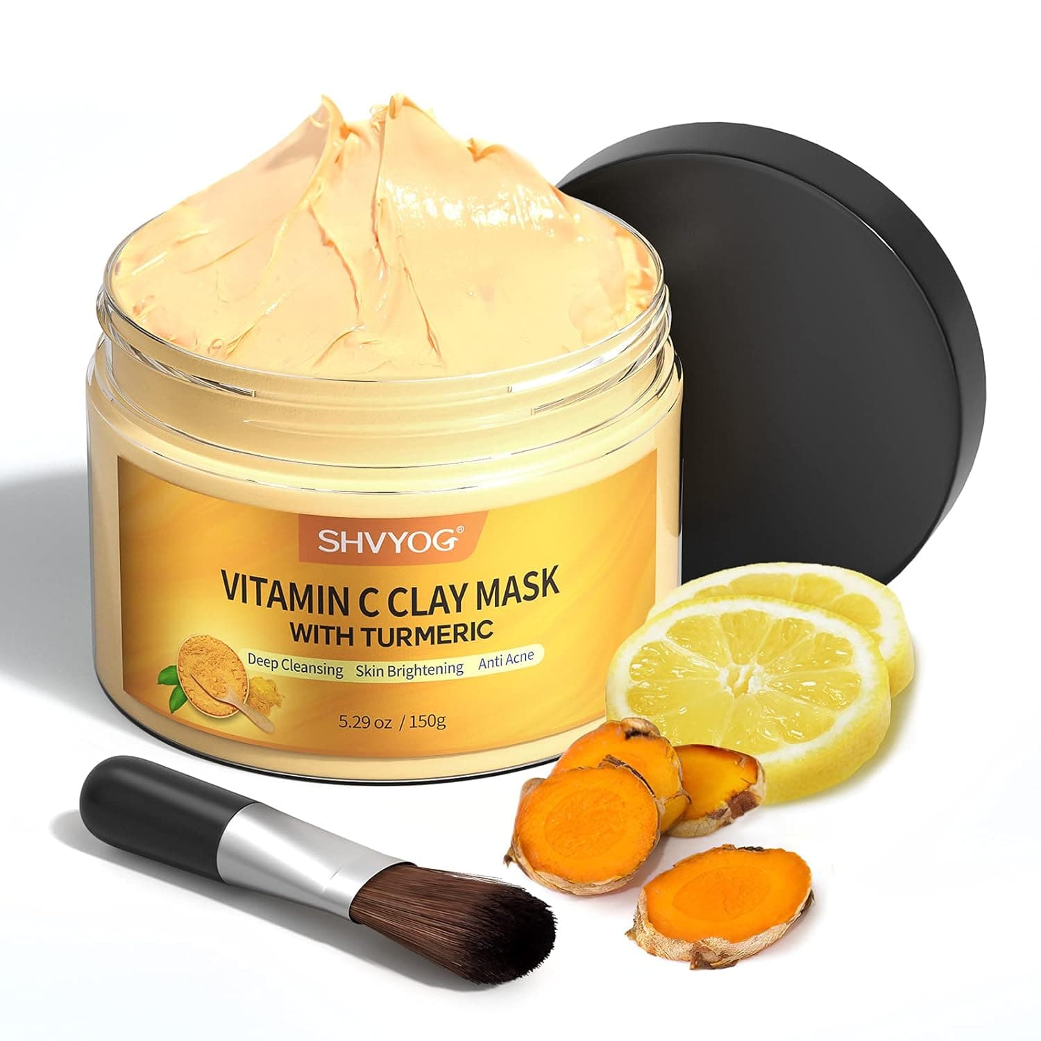 SHVYOG Natural Vitamin C & Turmeric Clay Mask | Deep Cleansing Face assist withment | 150 gm