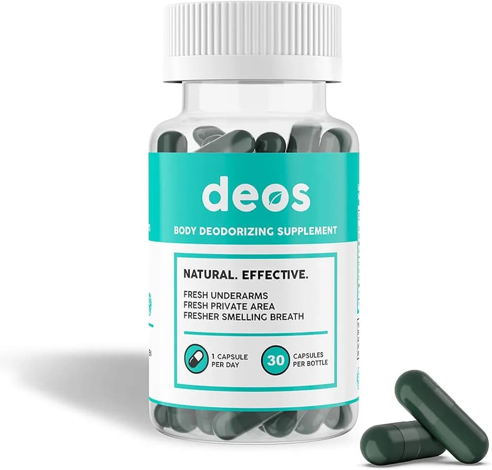 DEOS Internal Deodorant Supplement | Full Body Odor Control | 30 Capsules