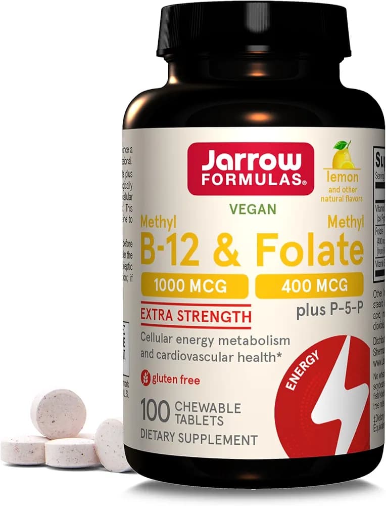 Jarrow Methyl B-12 & Methyl Folate | Bioactive B Vitamins | 100 Counts