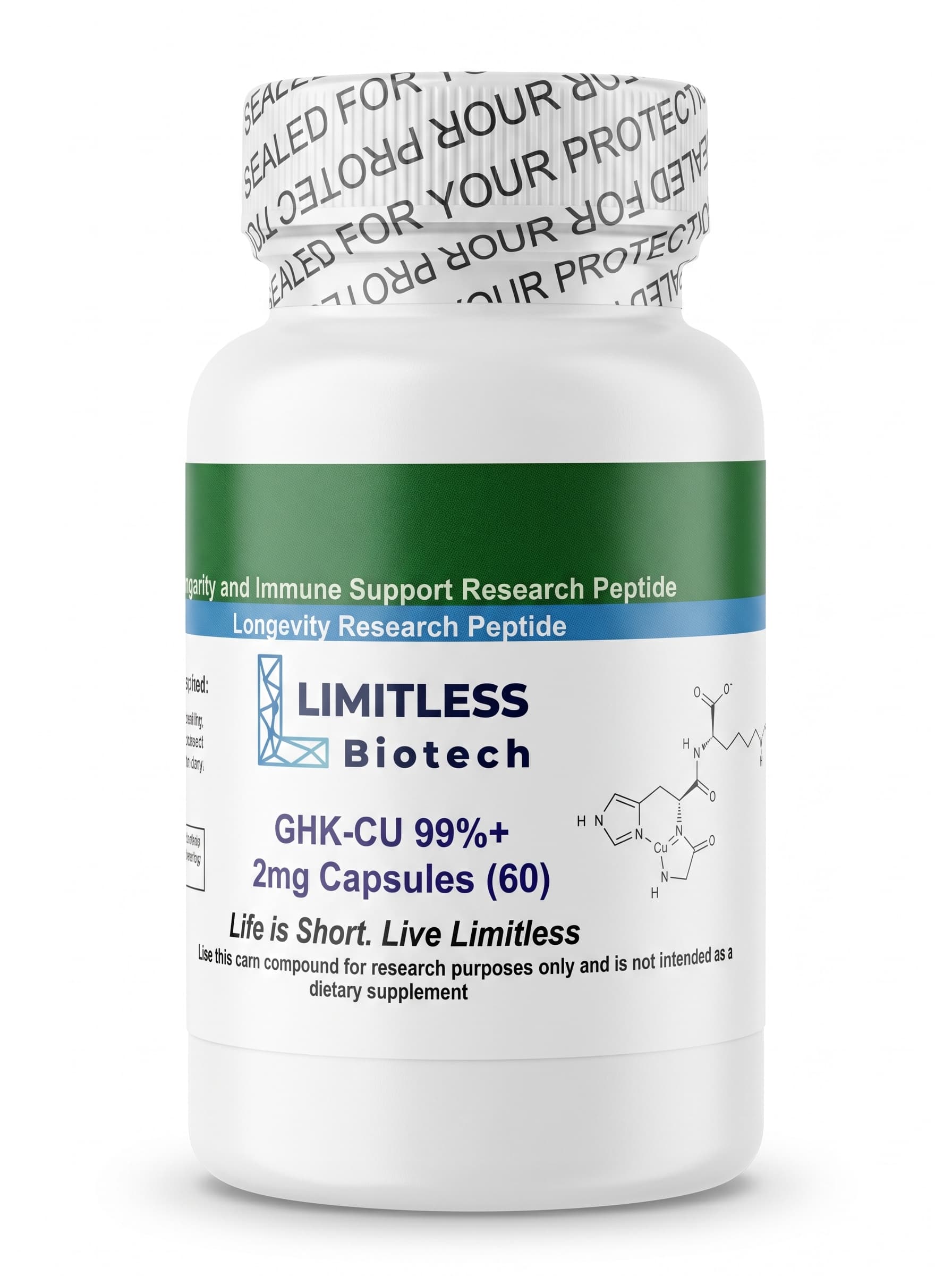 Limitless Biotech GHK-Cu Copper Tripeptide (2mg) | 60 Capsules