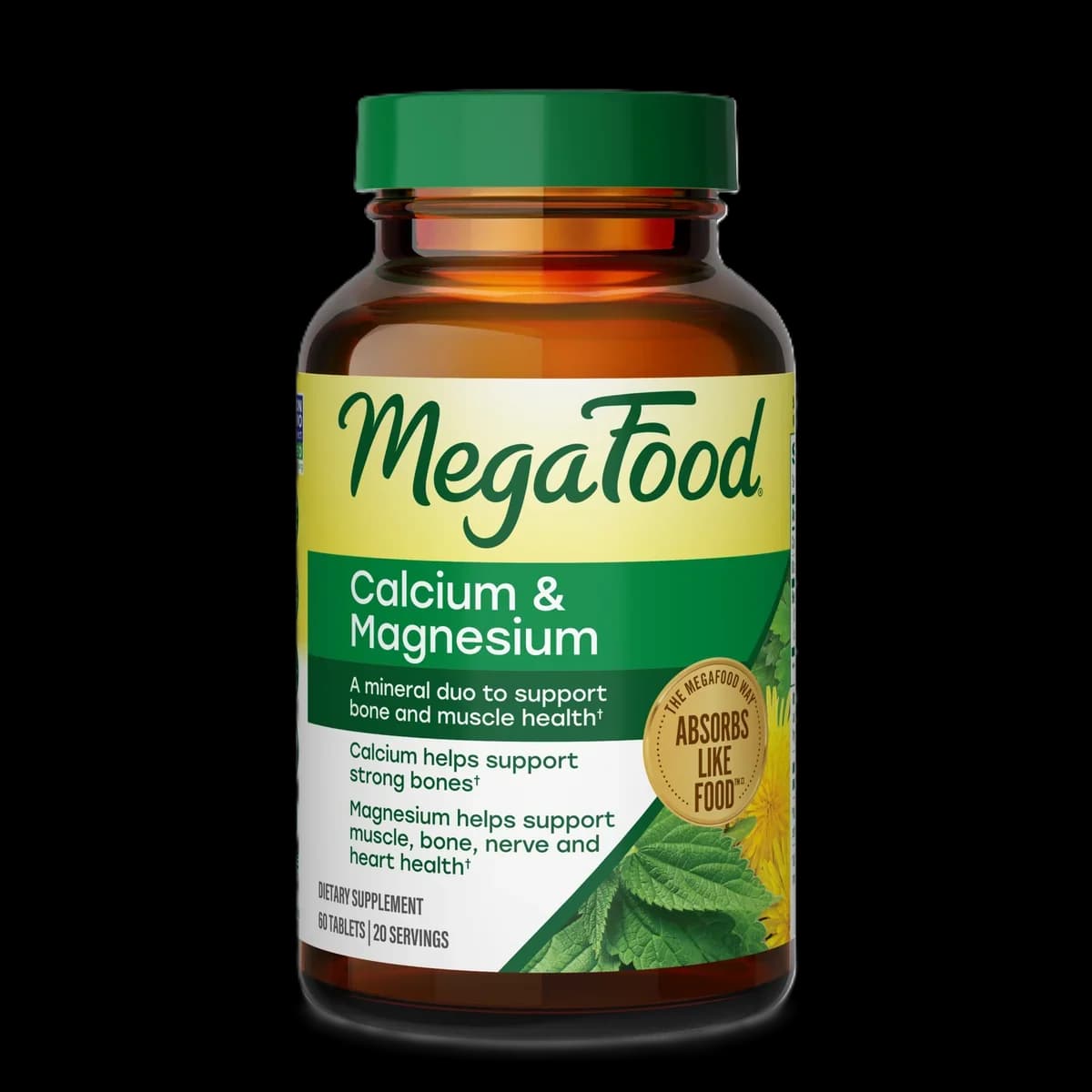 MegaFood MegaFood Calcium & Magnesium 150 mg / 75 mg – 60 Tablets